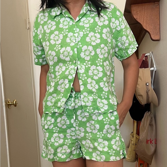 Holiday the Label green floral short set - Picture 2 of 13